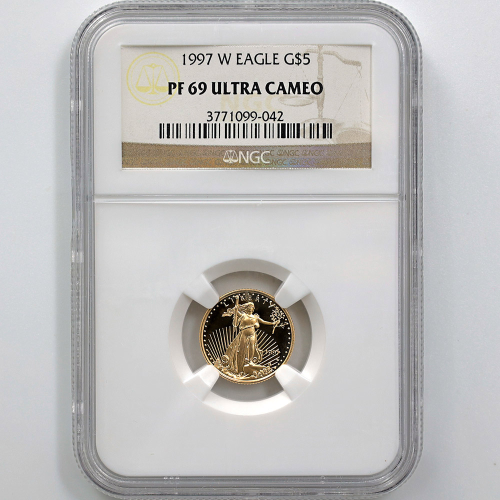 1997 アメリカ イーグル 5ドル 金貨 1/10オンス プルーフ NGC PF 69 UC